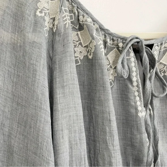 NWT Vince Camuto Embroidered Floral Chambray Dress Zen Bloom XL - Picture 5 of 8